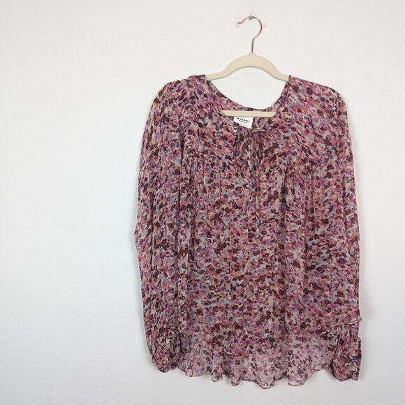 NWT Isabel Marant Étoile Daytonea Multicolor Printed Tie Front Blouse - Picture 3 of 11
